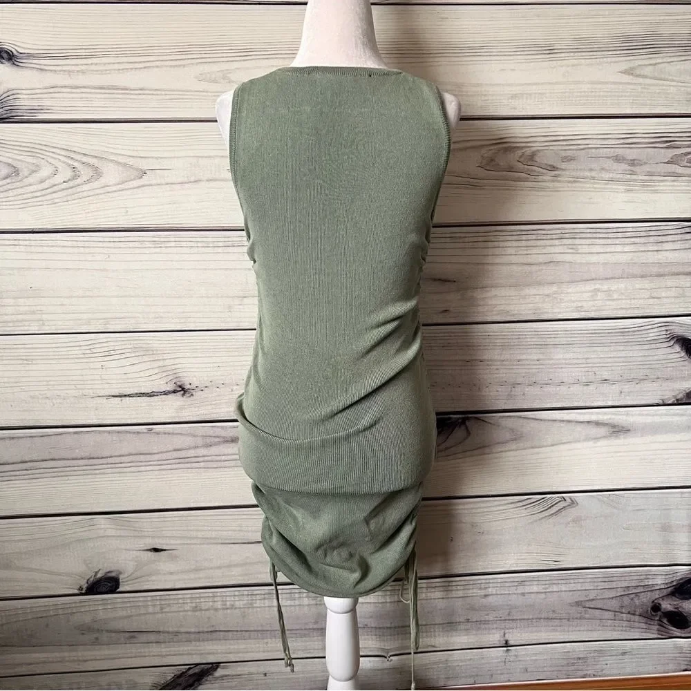 Princess Polly Lioness Sage Green Military Minds Ruched Mini Dress